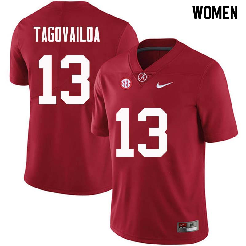Women #13 Tua Tagovailoa Alabama Crimson Tide College Football Jerseys Sale-Crimson